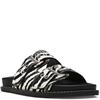 STEVE MADDEN WOMENS SLIDE STRAP SANDAL - BLACK ZEBRA